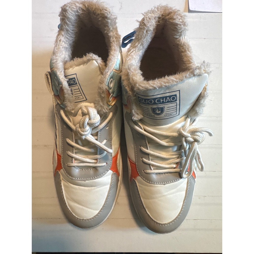 Guo Chao Anime High Top Sneakers Unisex EU 40 White Multi Good Faux‎ Fur Lined